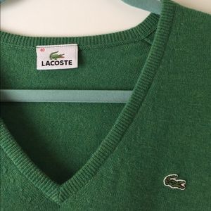 Lacoste V-Neck Pure Wool Sweater.